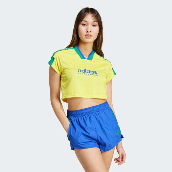 Amarillo Jersey Corto Tiro Cut 3 Franjas