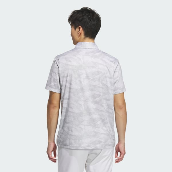 Abu-abu Polo Lengan Pendek Bergambar Aop