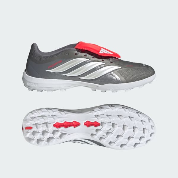 Abu-abu Sepatu Sepak Bola Predator League Lidah Fold-Over Turf