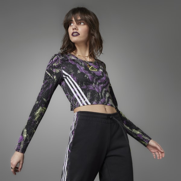 Πολλαπλά-Χρώματα Hyperpulse Crop Long Sleeve Tee