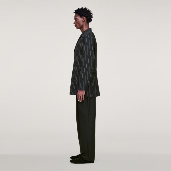ブラック Y-3 PINSTRIPE REFINED WOOL CHORE COAT