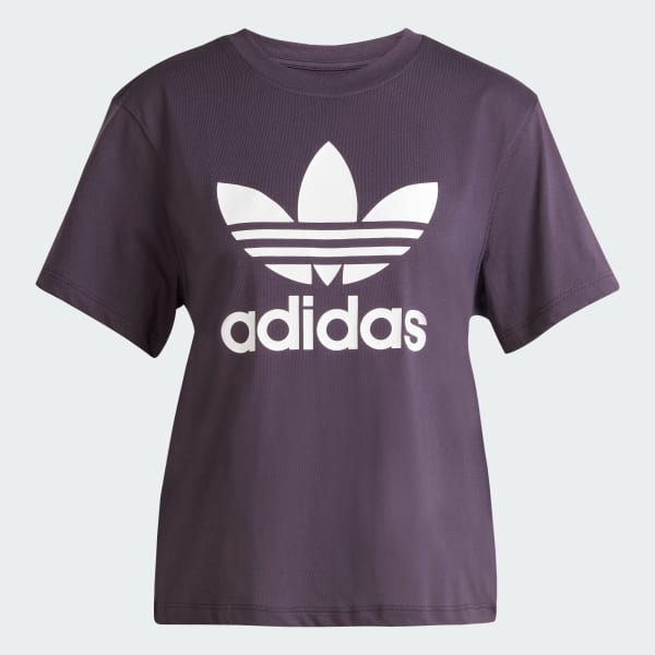 Paars Adicolor Trefoil Boxy T-shirt