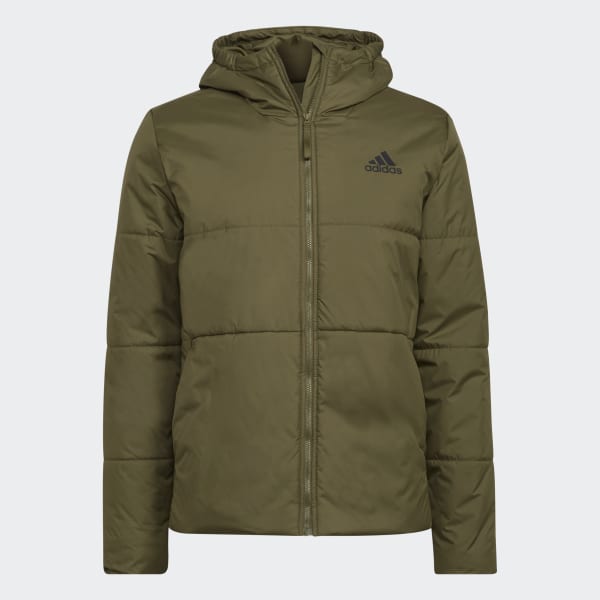 Zielony BSC 3-Stripes Hooded Insulated Jacket