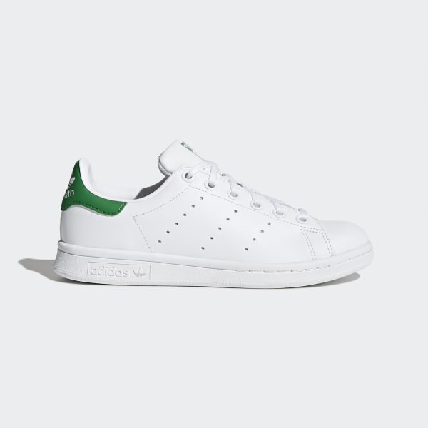 Kids Stan Smith Cloud White and Green Shoes | adidas US