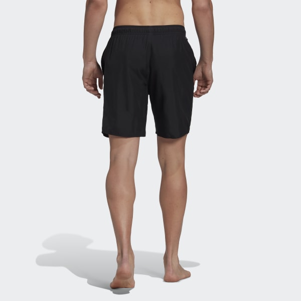 Black Classic Length 3-Stripes Swim Shorts
