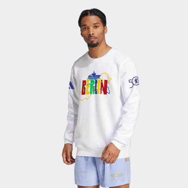 adidas BMW Berlin Marathon 2024 Retro Crew Sweatshirt White adidas UK