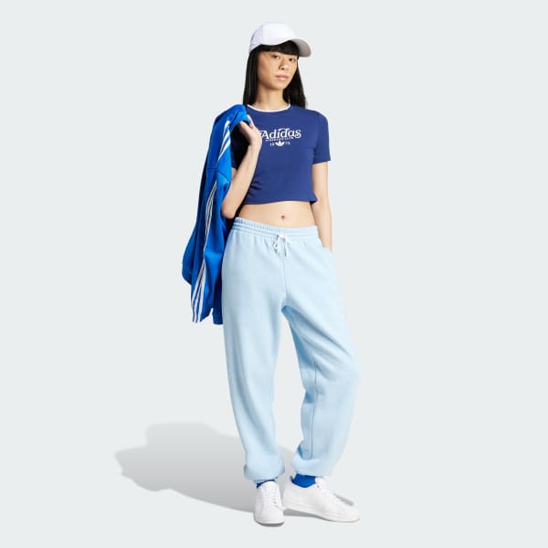 Bleu T-shirt graphique Badge Slim 3 bandes