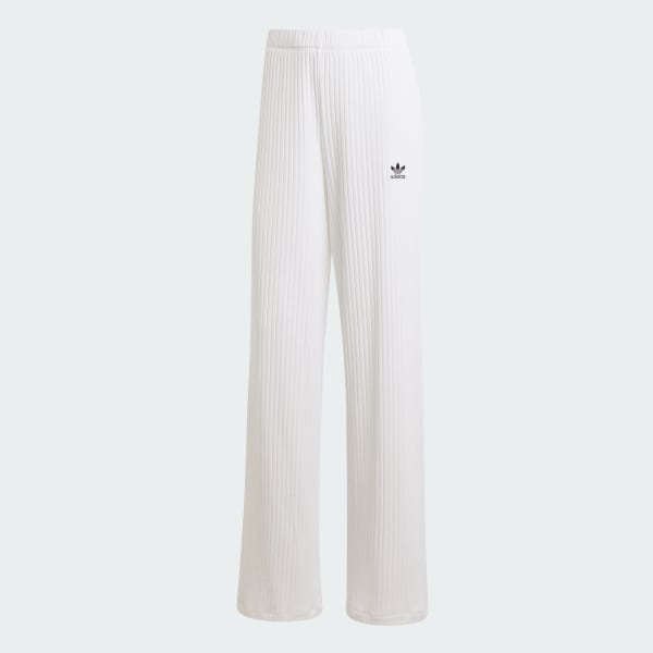 White Essentials Wide Rib Pants