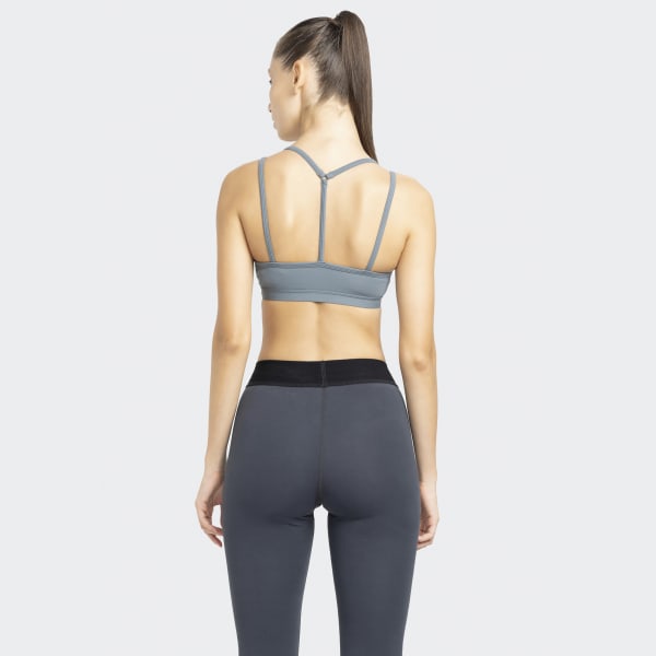 adidas Yoga Essentials Light-Support Bra - Brown | adidas India