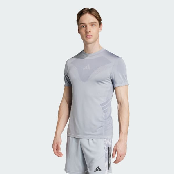 Gris T-shirt sans couture