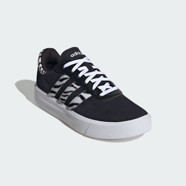 Negro Zapatillas Court Platform Gamuza