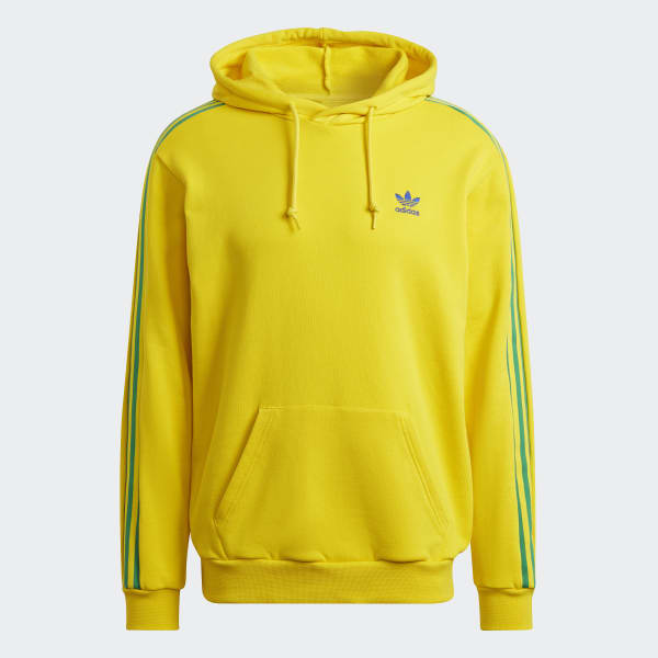 green adidas hoodie with yellow logo