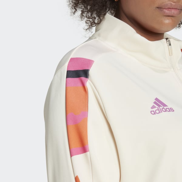 beige Thebe Magugu Tiro Trainingsjack (Grote Maat) Z3068