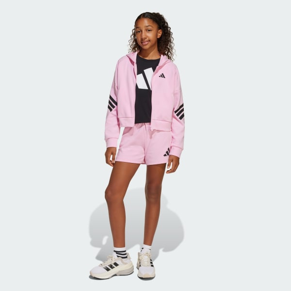 Rosa Casaco com Capuz 3-Stripes Future Icons – Criança