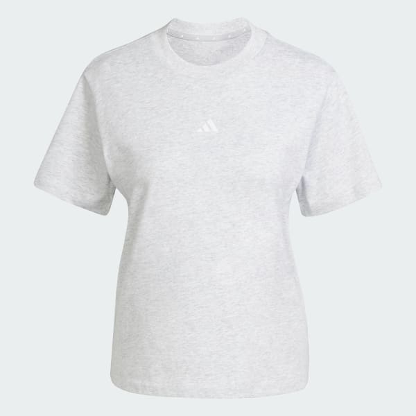 Cinza Camiseta Essentials de algodão com logotipo pequeno.