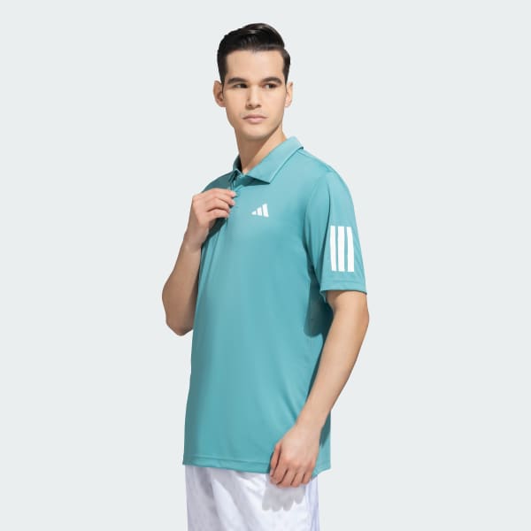 Turquoise Club 3 Stripes Polo Shirt