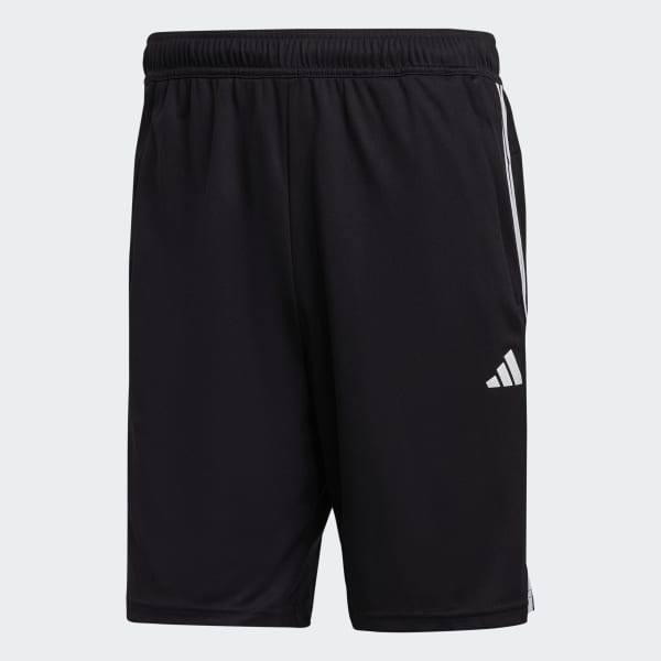Schwarz Train Essentials Piqué 3-Streifen Trainingsshorts