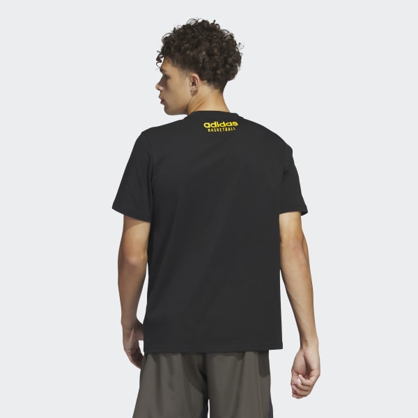 Negro Camiseta Estampada Pass Rock Basketball