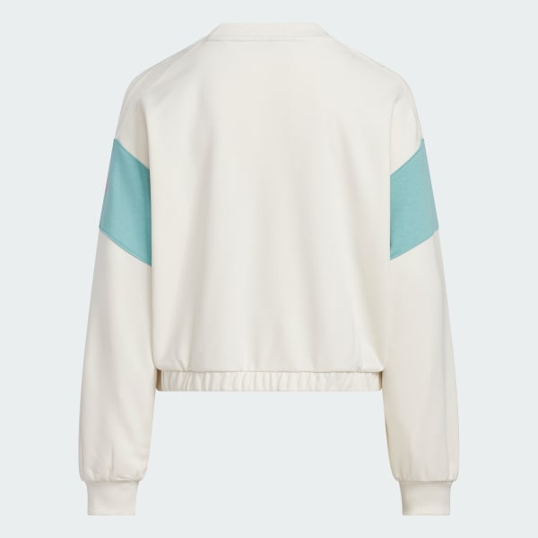 ホワイト ガールズ スウェット ルーズフィット クルーネック プルオーバー キッズ