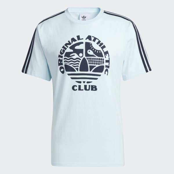 Niebieski Original Athletic Club 3-Stripes T-Shirt VB110