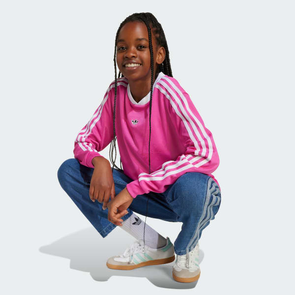 adidas Jaquard Long Sleeve Top Kids - Pink | Free Shipping