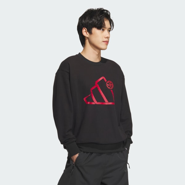 Black Lunar New Year Double Knit Crew Sweatshirt