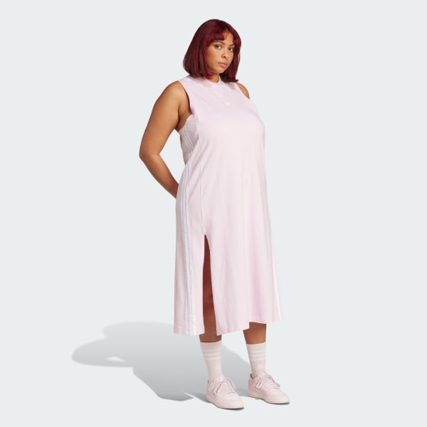 Essentials 3-Stripes Long Racerback Dress (Plus Size)