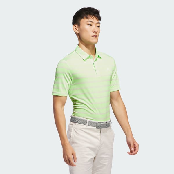 Green Two-Color Striped Polo Shirt