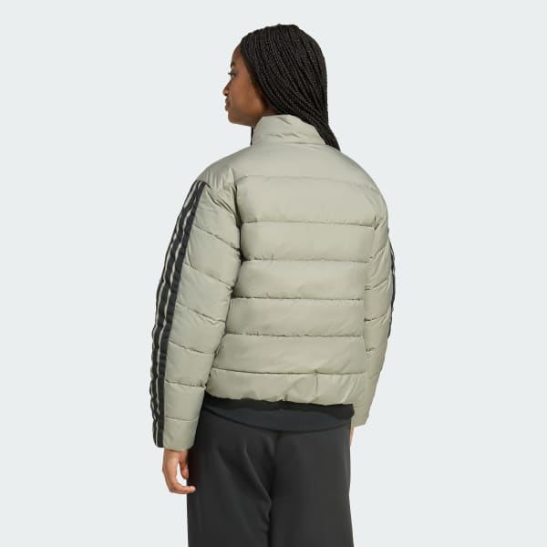 Verde Anorak aislante con capucha Essentials CLIMAWARM 3 Stripes