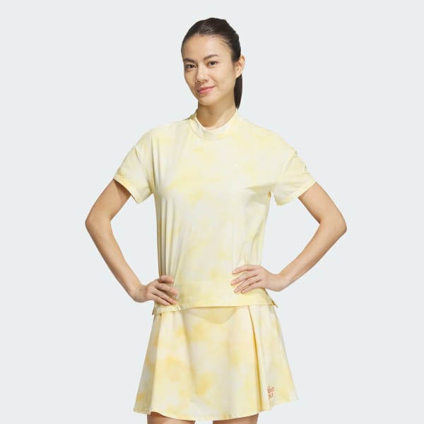 สีเหลือง เสื้อแขนสั้นคอสูงพิมพ์ลาย Playgreen