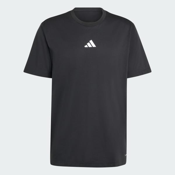 Negro PLAYERA GRÁFICA JASPEADA DE RUNNING