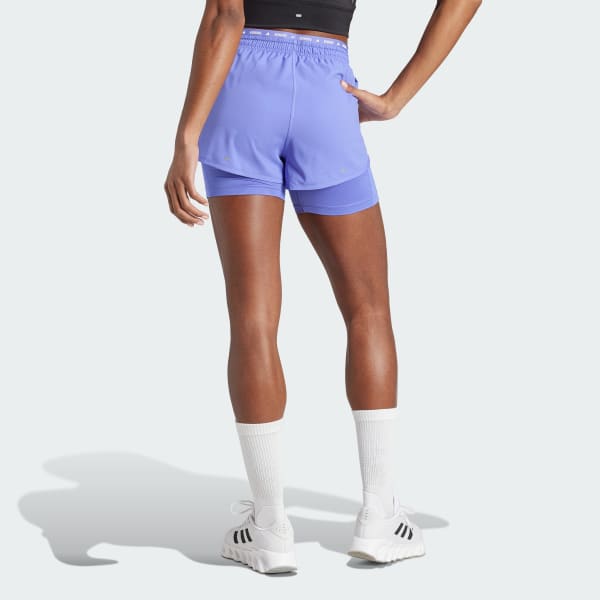 Azul Shorts Own the Run 3 Rayas 2 en 1