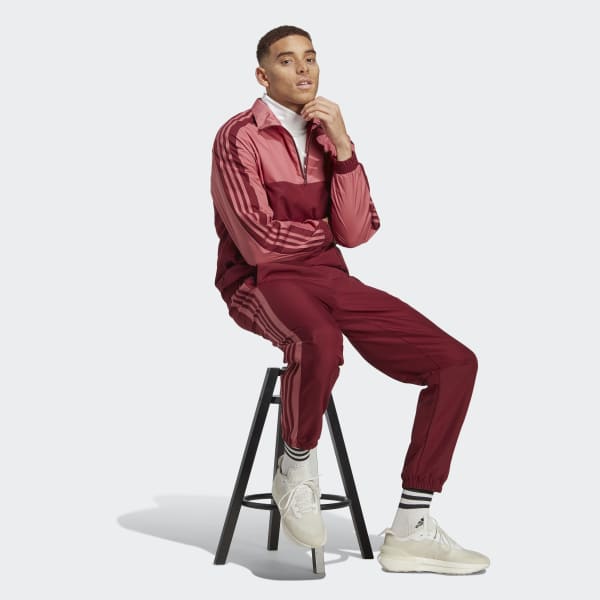 adidas 1/4 Zip Woven Tracksuit Burgundy adidas UK