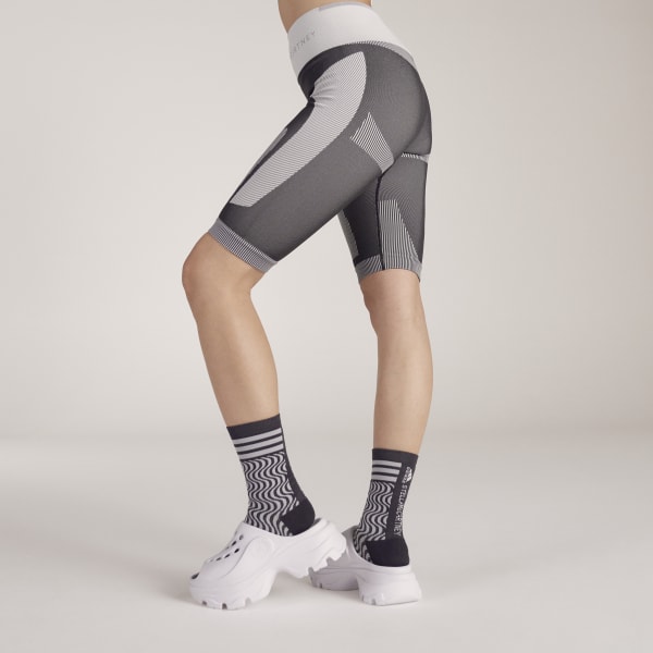 Negro Mallas Cortas de Entrenamiento adidas by Stella McCartney Brillantes Corte Alto Sin Costuras