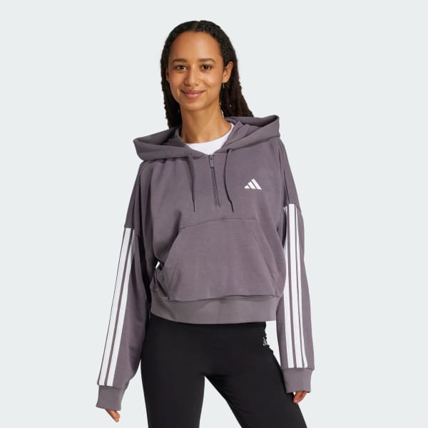 Gra Essentials 3-Stripes French Terry Quarter-Zip Hoodie