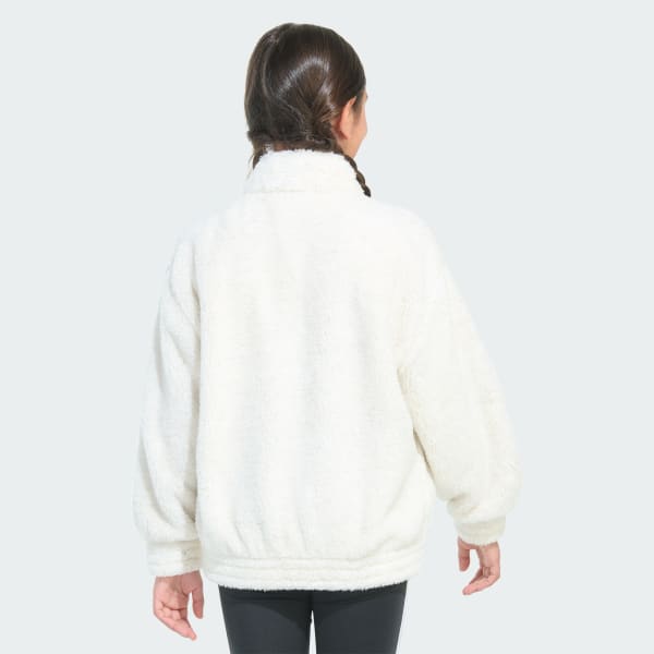adidas Mock Fleece Pullover - White | Free Shipping with