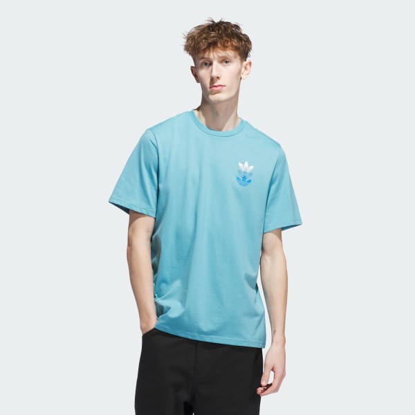 Azul Playera de Skateboarding Triple Trefoil