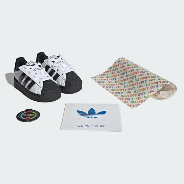 Beyaz Superstar Led Lights Comfort Closure Elastik Bağcıklı Çocuk Ayakkabısı