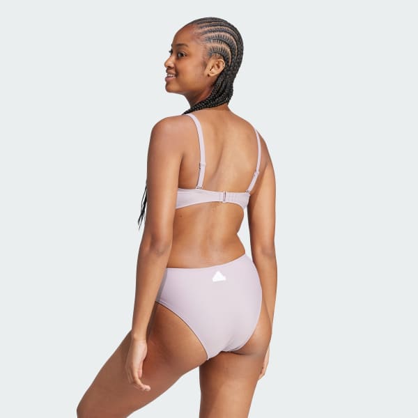 Adidas striped discount bikini top