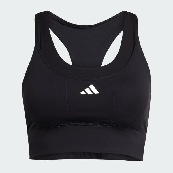 Black Run Pocket Medium Support Bra