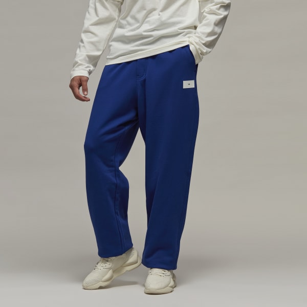 Niebieski Y-3 Organic Cotton Terry Cuff Straight Pants