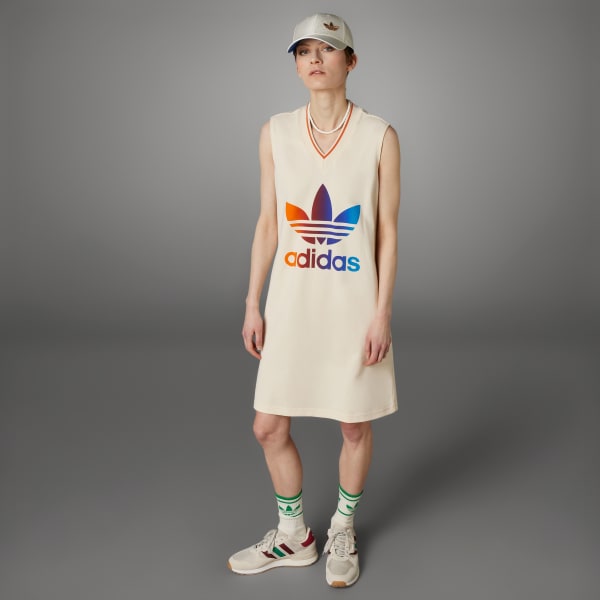 Adidas trefoil sale kleid grau