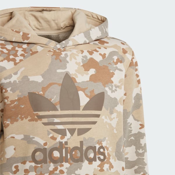Bezowy Bluza z kapturem Camo