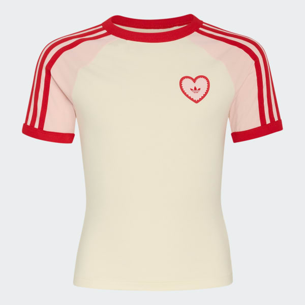 Bianco T-SHIRT 3 STRIPES SLIM HEART