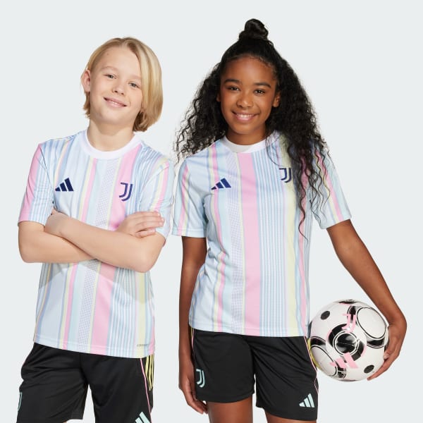 wit Juventus 25/26 Pre-Match Voetbalshirt Kids