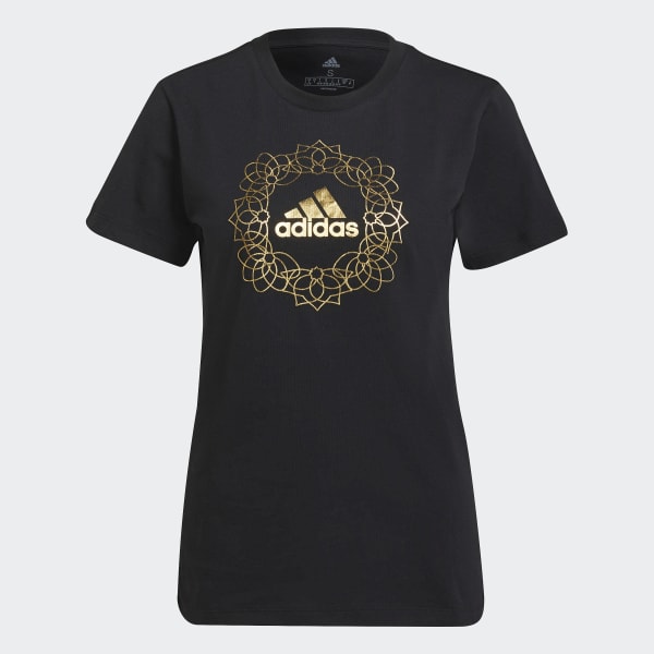 Negro Polo Estampado Foil Mandala IYQ89