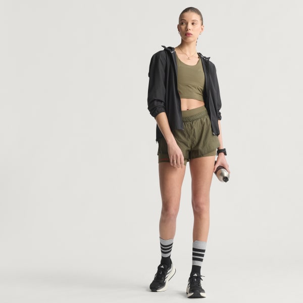 Verde short da running Adi365 H.Koumori 2in1