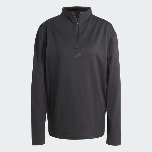 Noir Maillot zippé manches longues adiClub