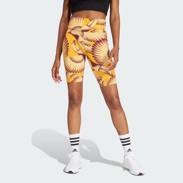 Yellow adidas x FARM Bike Shorts