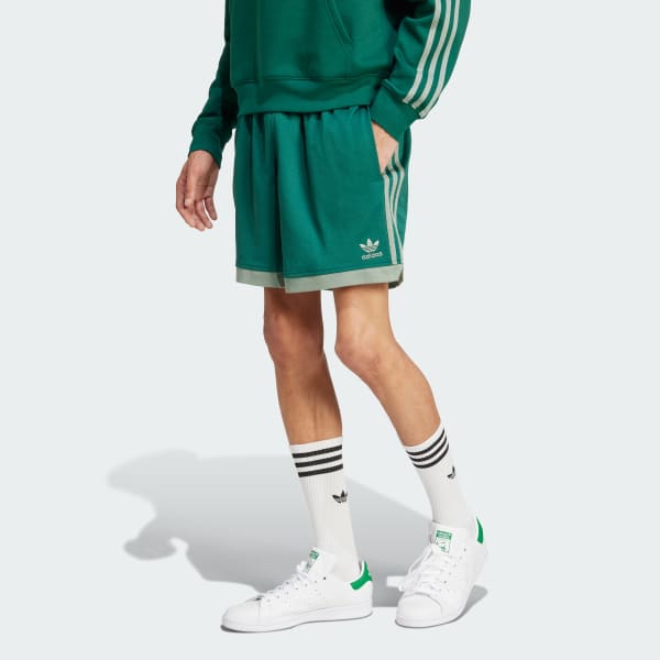 Green Mock Eyelet Shorts